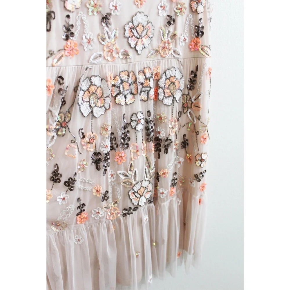 NWT Gianni Bini Penny floral beaded tulle dress - Picture 3 of 6